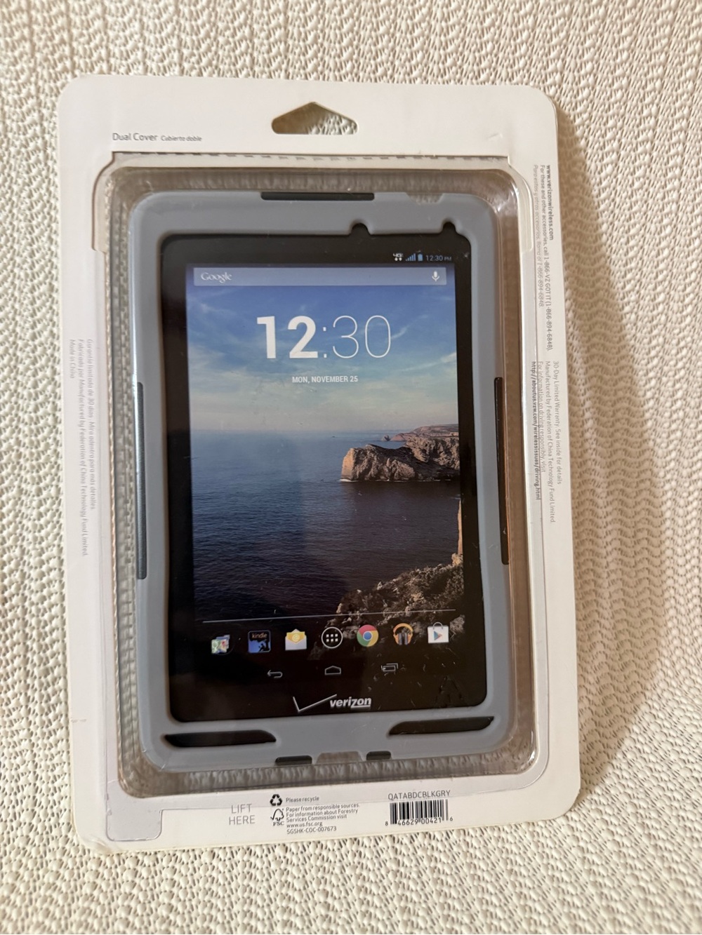 Verizon Dual Cover Case for Ellipsis 7 Tablet Black Gray New Sealed